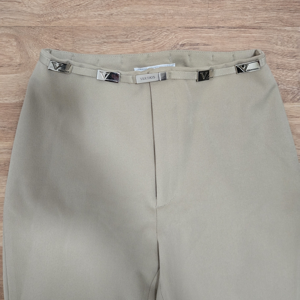 VERTIGO Taupe Stretch Cropped Pants Size 4 - Picture 5 of 13